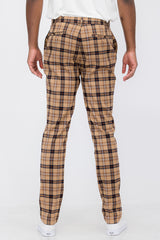 Plaid Slim Fit Trouser Pants - Horizon Bliss