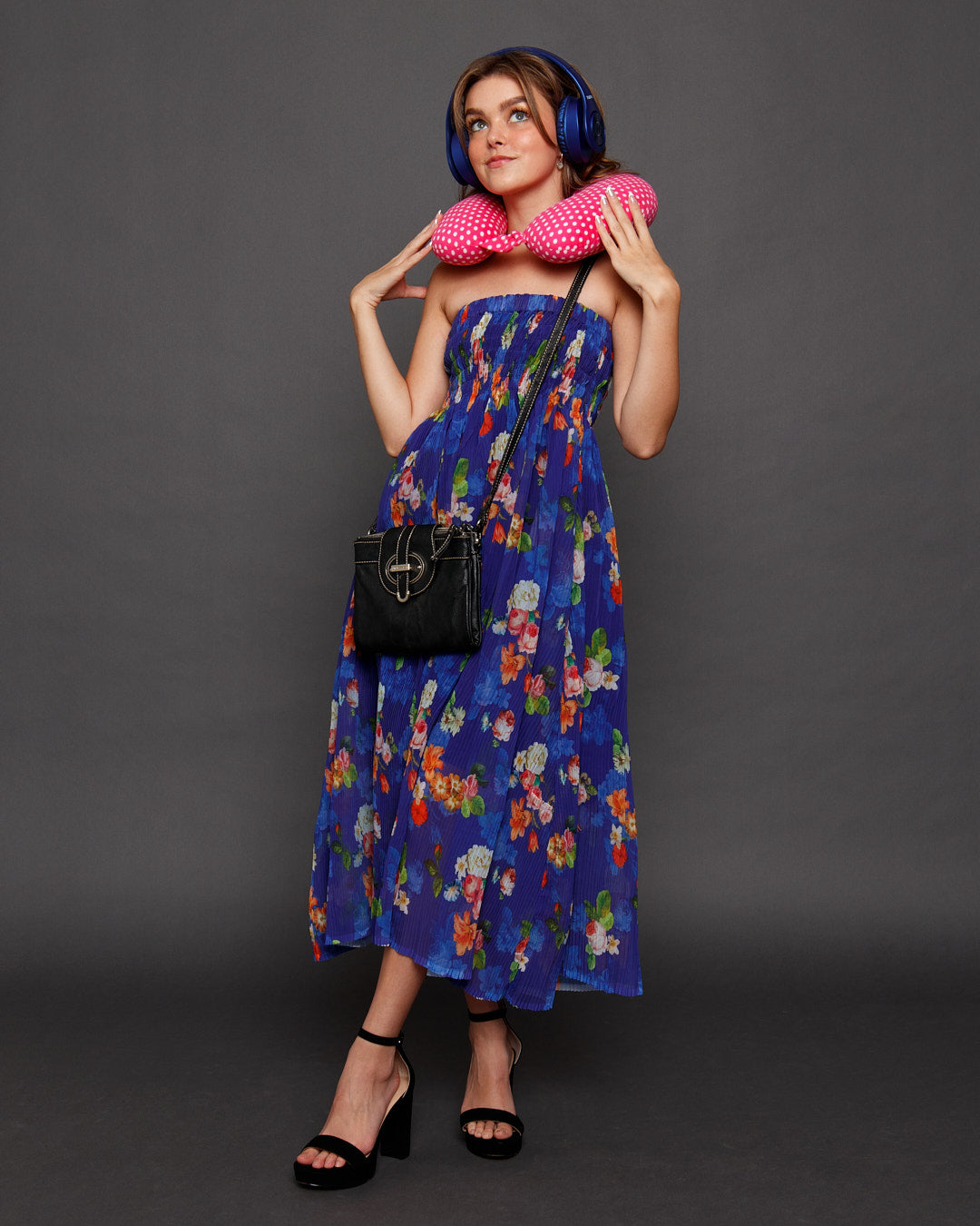 floral spring off the shoulder dress for women - Horizon Bliss