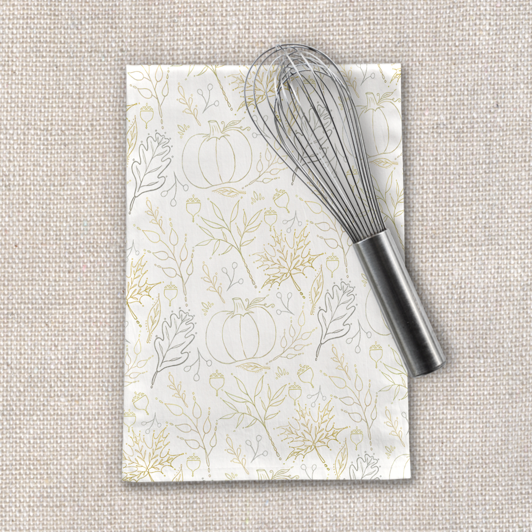 Fall Leaf Pattern Tea Towel