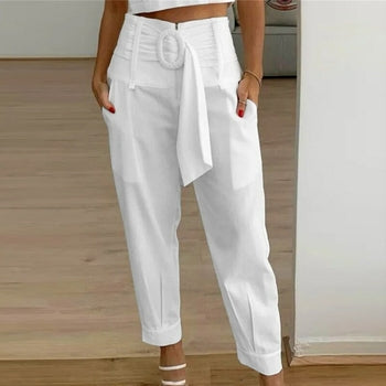 Casual Lace-up Straight Long Trousers - Horizon Bliss