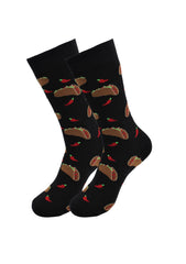 Cozy Designer Trending Food Socks - Chili Taco for Men and Women - Horizon Bliss