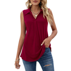 Mothers Day Gifts -Womens Summer Tank Loose Fit Causal Polo Shirts - Horizon Bliss