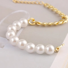 Womens Pearl Beaded Bracelet with Half Chain - Horizon Bliss