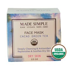 Certified Organic Vegan Cacao Green Tea Face Mask - Horizon Bliss