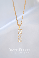 24 Karats Cubic Zirconia Drop Necklace - Horizon Bliss