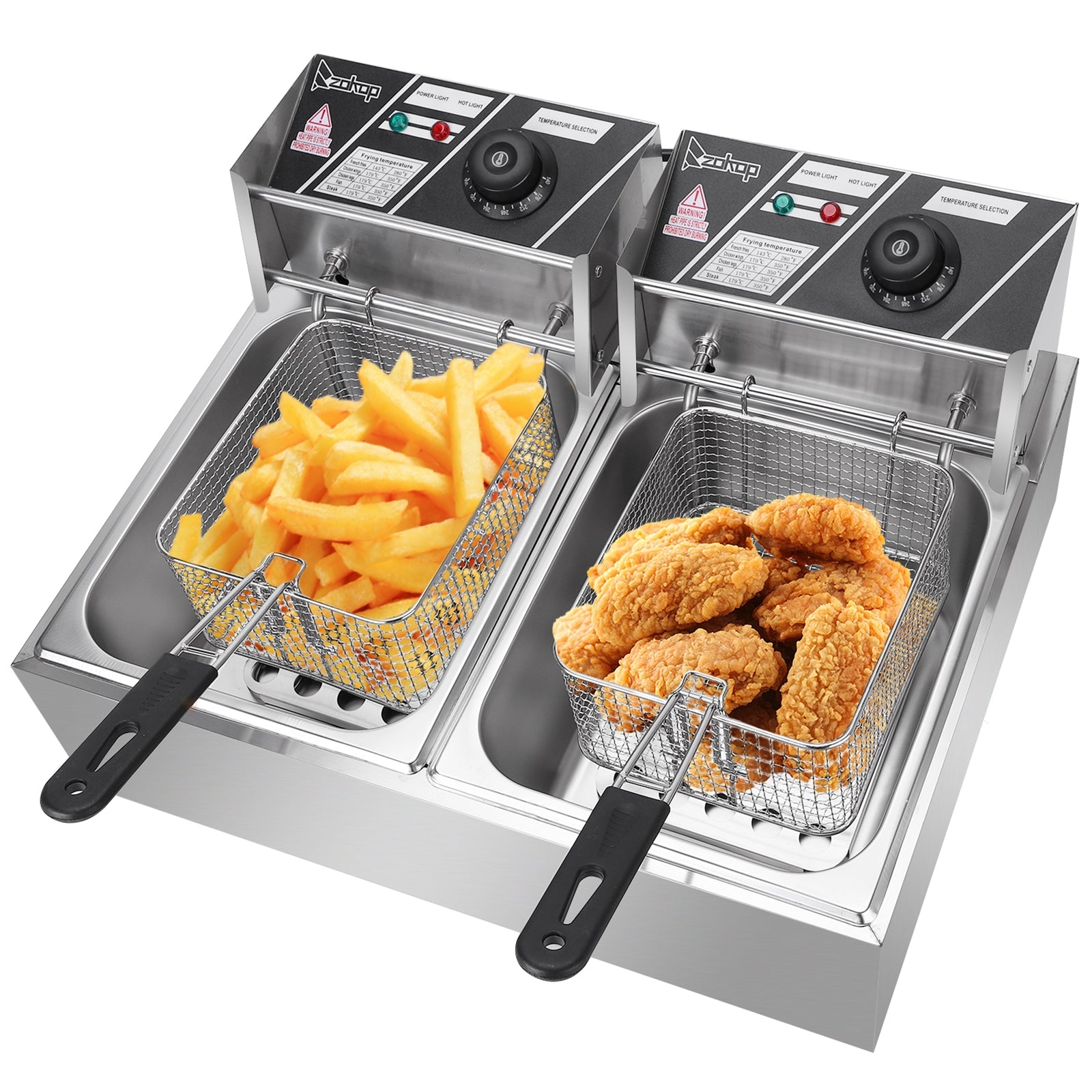 110V 12L Stainless Steel Double Cylinder Electric Fryer - Horizon Bliss