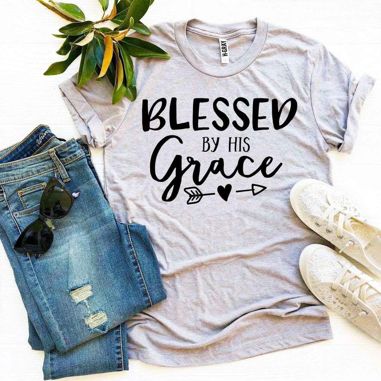 Blessed By His Grace T-shirt - Horizon Bliss