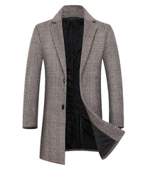 Fashion Plaid Single Breasted Jackets Men's Wool Coats - Horizon Bliss