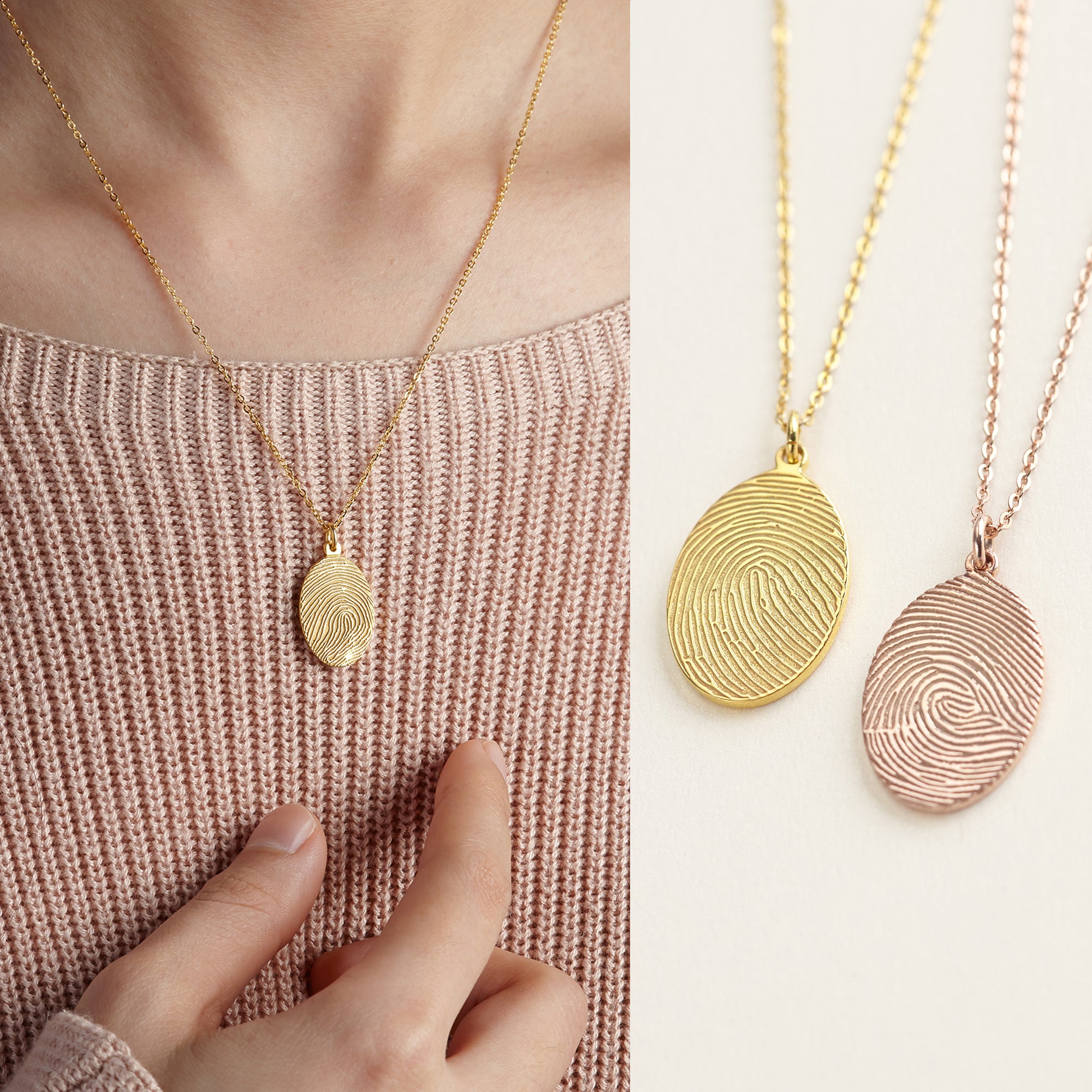 Actual Fingerprint Necklace Memorial Thumbprint Jewelry - Horizon Bliss