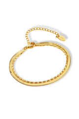 Flat Chain 18 Karats Two Layers Bracelet - Horizon Bliss