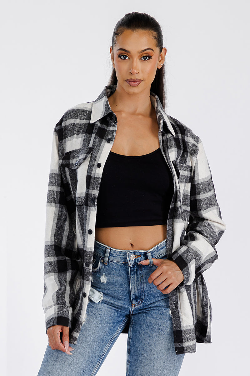 Boyfriend Oversized Soft Flannel Shacket - Horizon Bliss