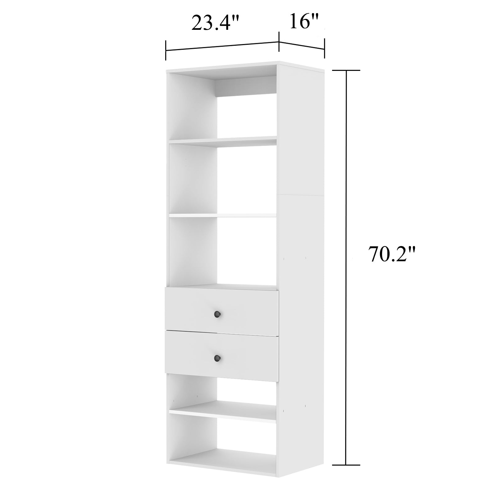 A3 Modular Closet Organizer Open Wardrobe White