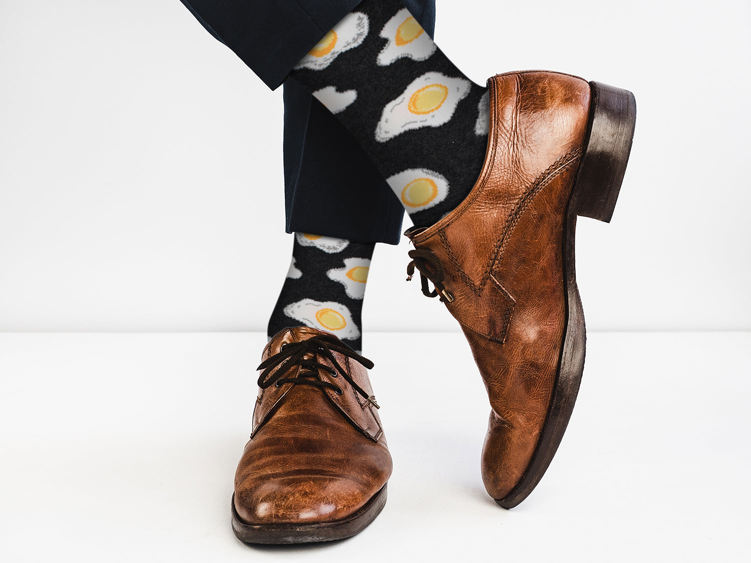 Cozy Designer Trending  Food Socks - Eggs - for Men and Women - Horizon Bliss