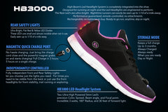 Women's Night Runner Shoes With Built-in Safety Lights - Horizon Bliss