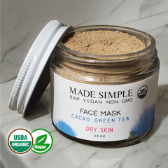 Certified Organic Vegan Cacao Green Tea Face Mask - Horizon Bliss