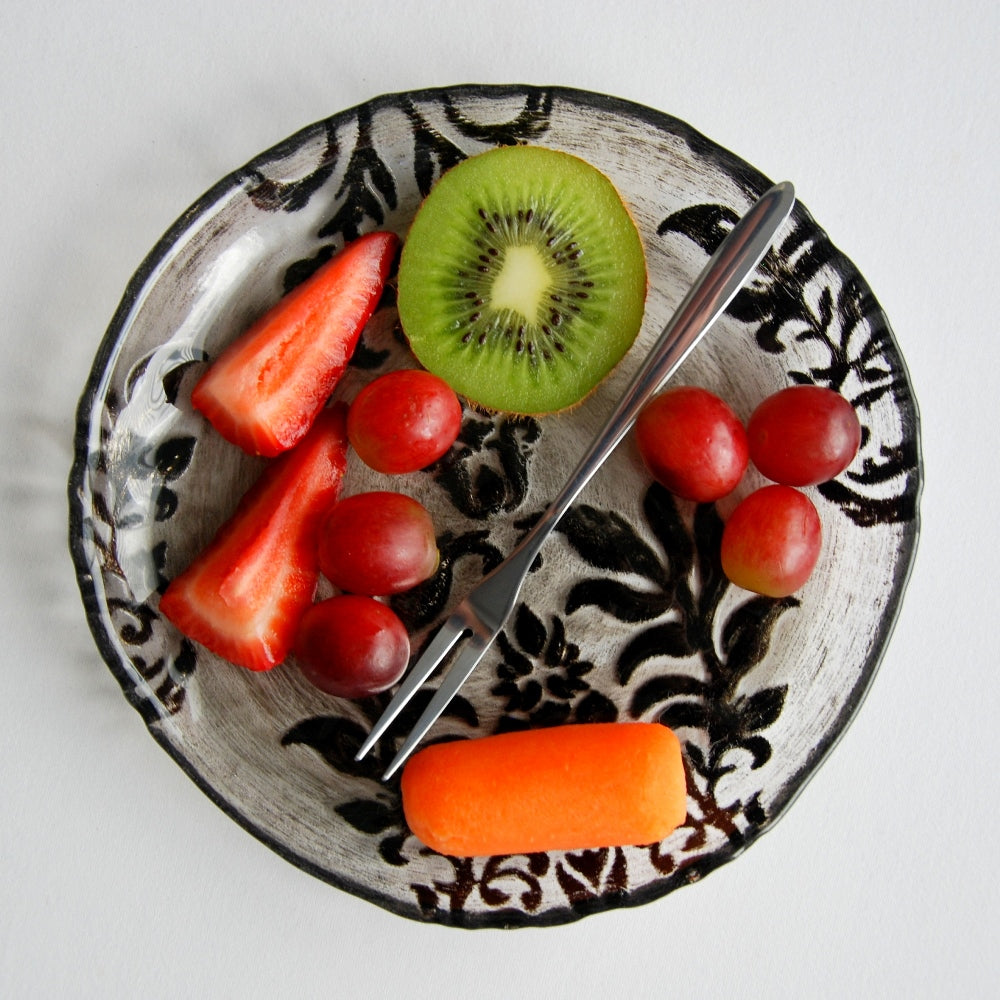 DAMASK Black Velvet Gilded Glass Canapé Plates