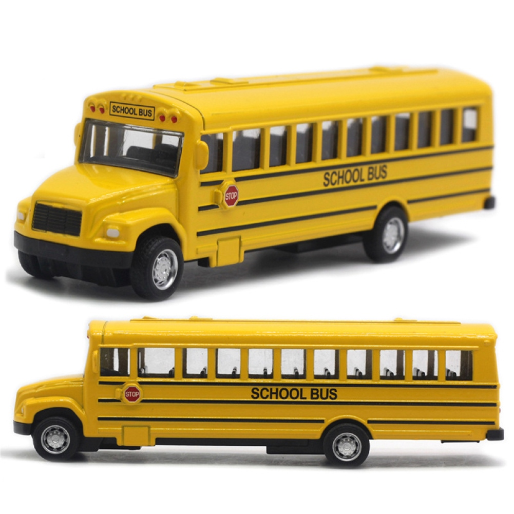 Alloy Inertial School Bus Model Car Model For Gifts Kids Boy Toys - Horizon Bliss