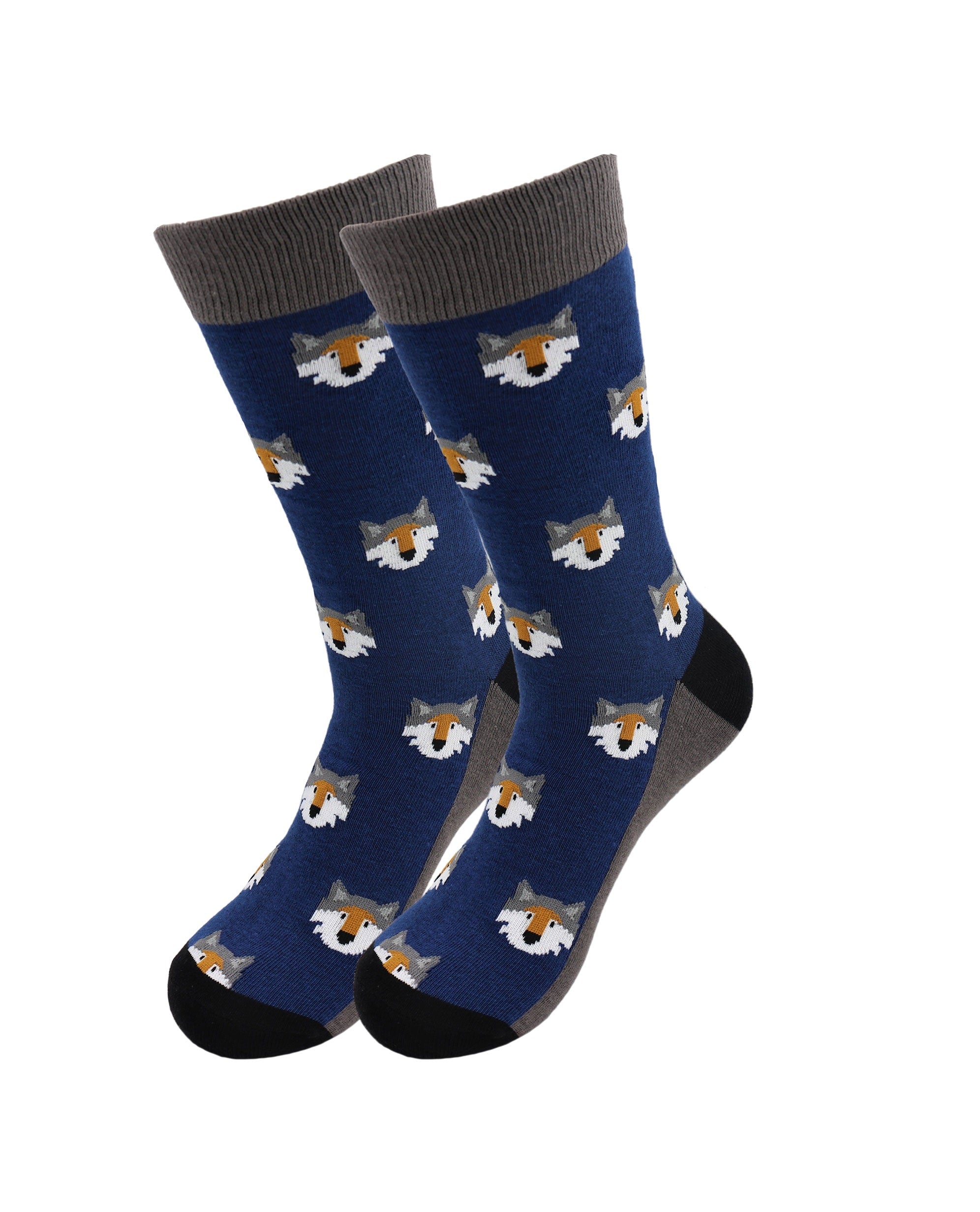 Sick Socks – Wolf Head – Exotic Animals Casual Dress Socks - Horizon Bliss