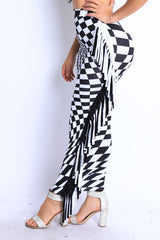 Checkered Elastic High Waist Stretch Bodycon Maxi Pencil Skirt - Horizon Bliss