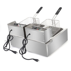 110V 12L Stainless Steel Double Cylinder Electric Fryer - Horizon Bliss