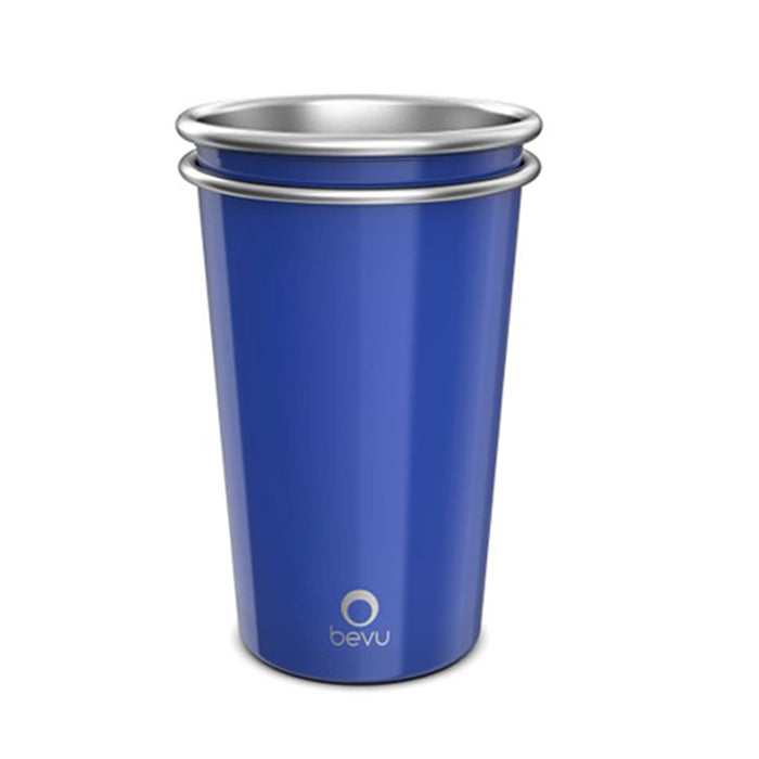 Bevu® FIESTA Steel Cups (2) Cobalt 470ml / 16oz. - Horizon Bliss