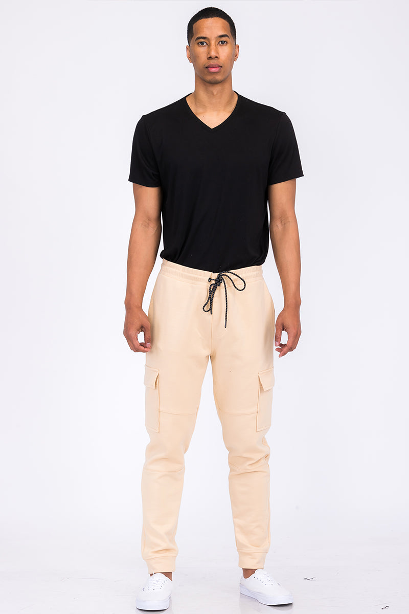 Cotton Blend Cargo Joggers - Horizon Bliss