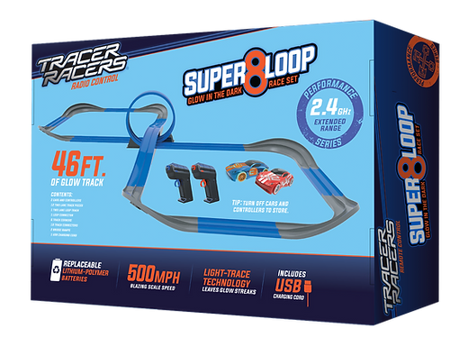 Super 8 Loop Glow in the Dark R/C Slot Racing 46ft Track - Horizon Bliss