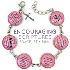 Hope & Encouragement Scripture Bracelet – Glass Charm Stainless Steel - Horizon Bliss