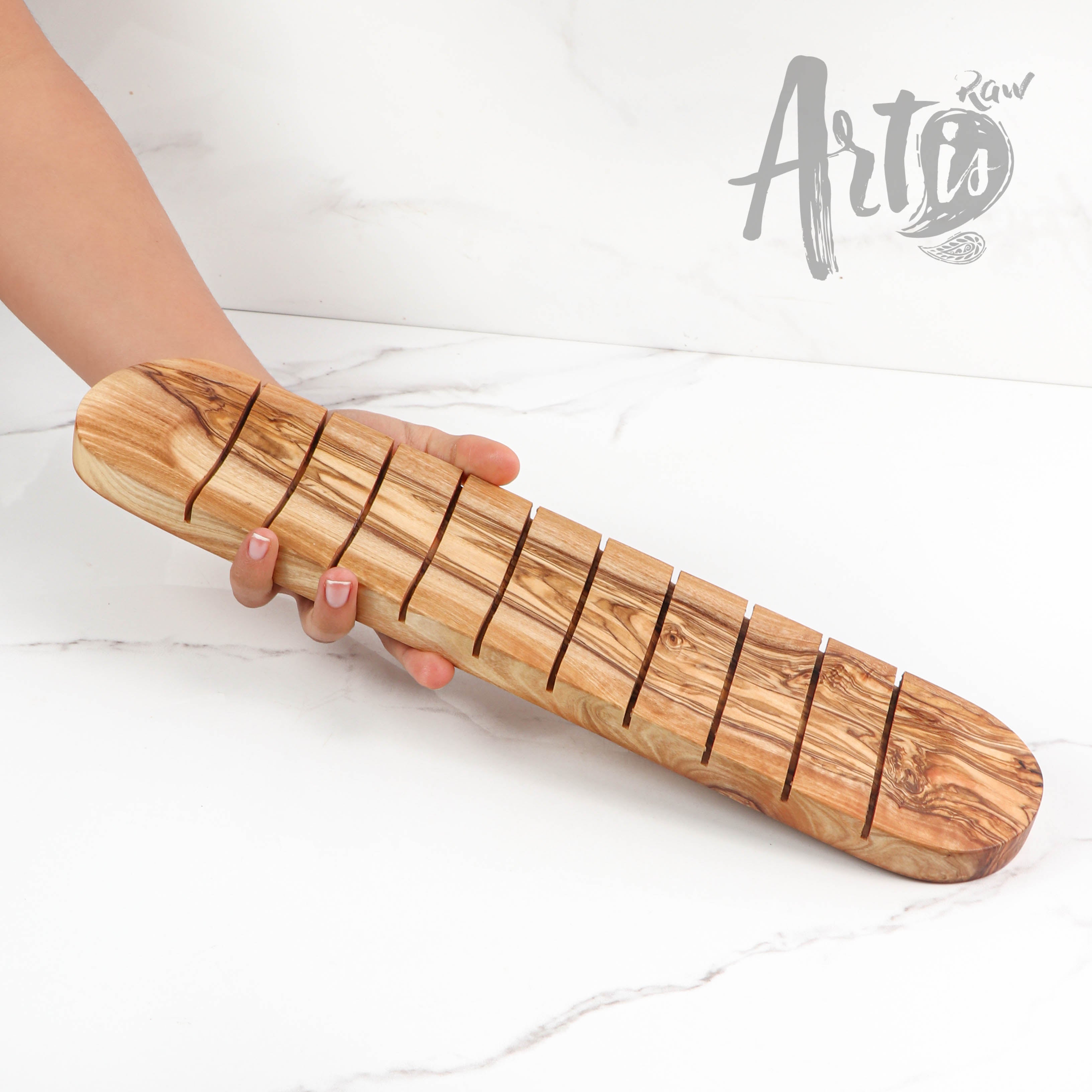 Handmade Olive Wood Bread Board | Rustic Slicing and Serving Platter