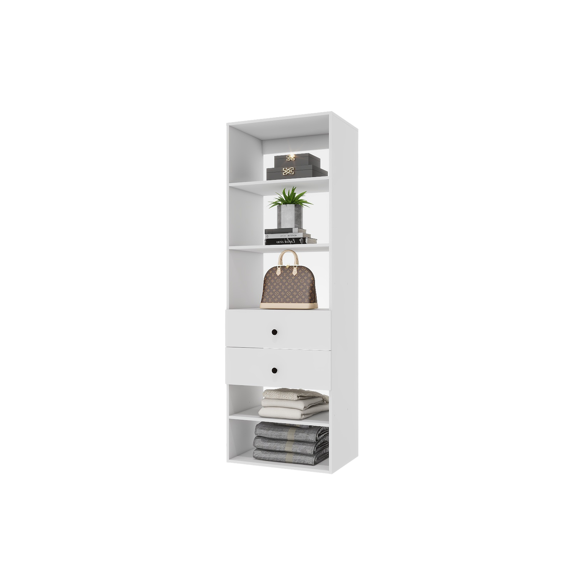 A3 Modular Closet Organizer Open Wardrobe White