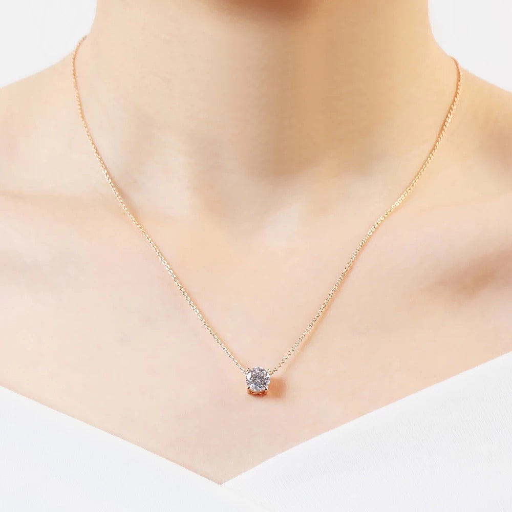 Classic Solitaire Necklaces. Silver or Gold. 10 necklaces per display. - Horizon Bliss