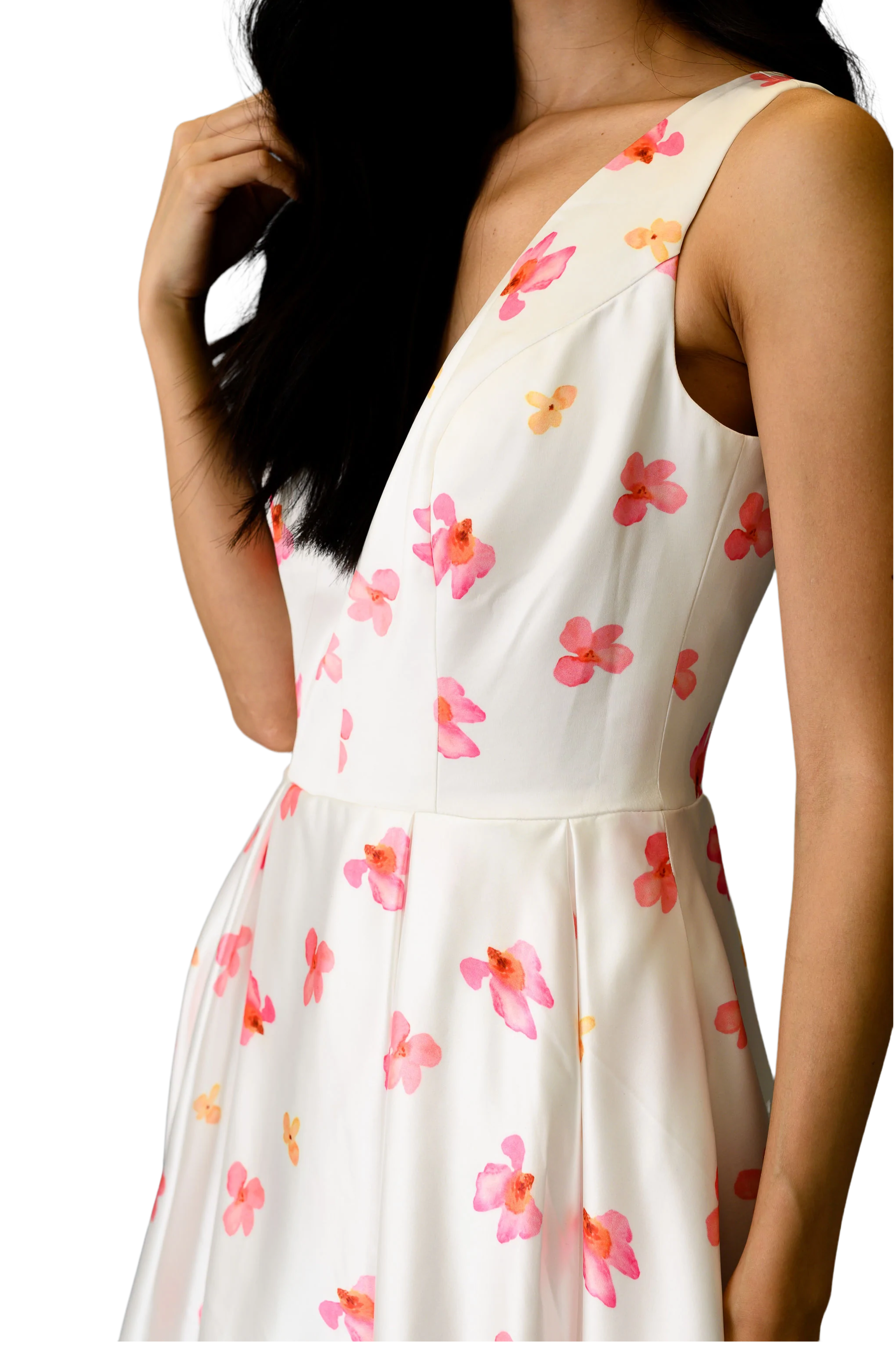 Women's Formal Floral Midi Dress - Horizon Bliss