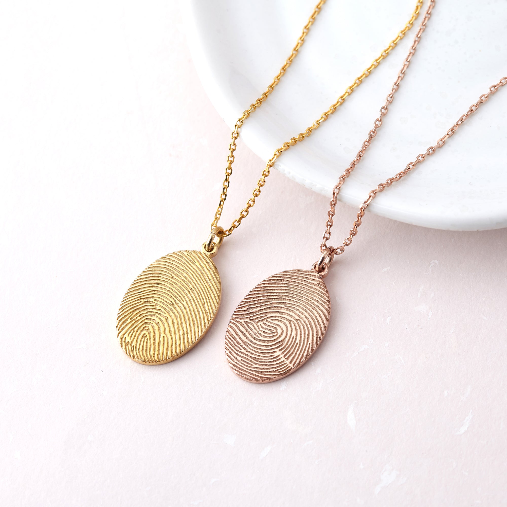 Actual Fingerprint Necklace Memorial Thumbprint Jewelry - Horizon Bliss