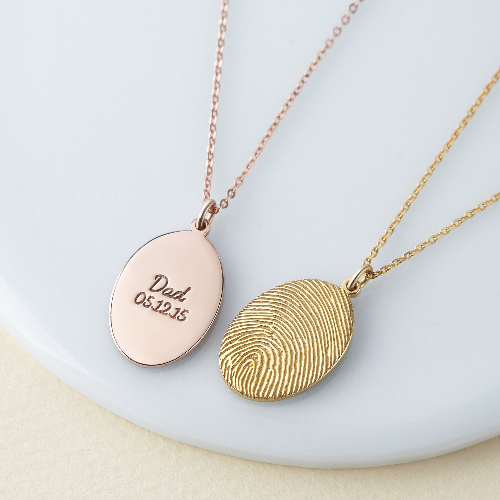 Actual Fingerprint Necklace Memorial Thumbprint Jewelry - Horizon Bliss