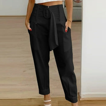 Casual Lace-up Straight Long Trousers - Horizon Bliss