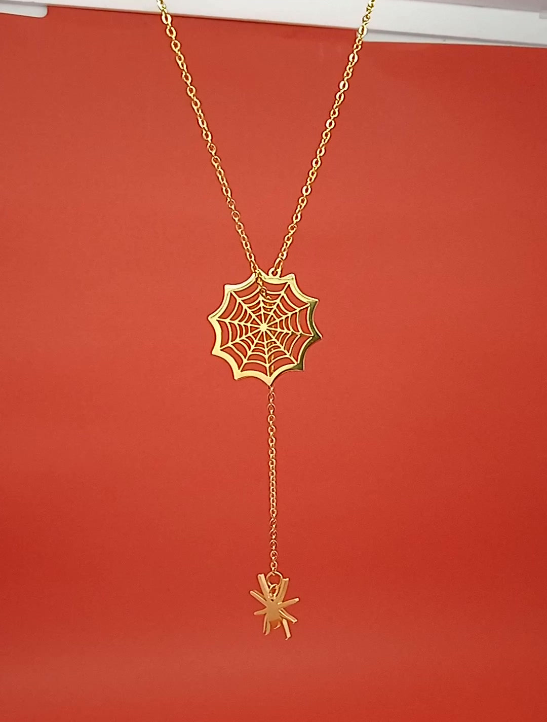 18k Gold Spider Necklace | Spider Charm Pendant | Halloween Necklace - Horizon Bliss