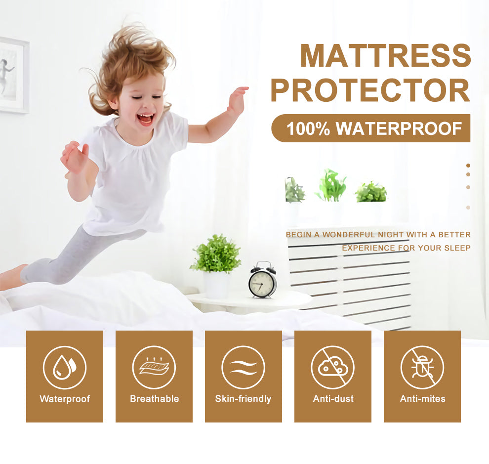 Waterproof Bed Mattress Protector with Elastic Band Breathable - Horizon Bliss