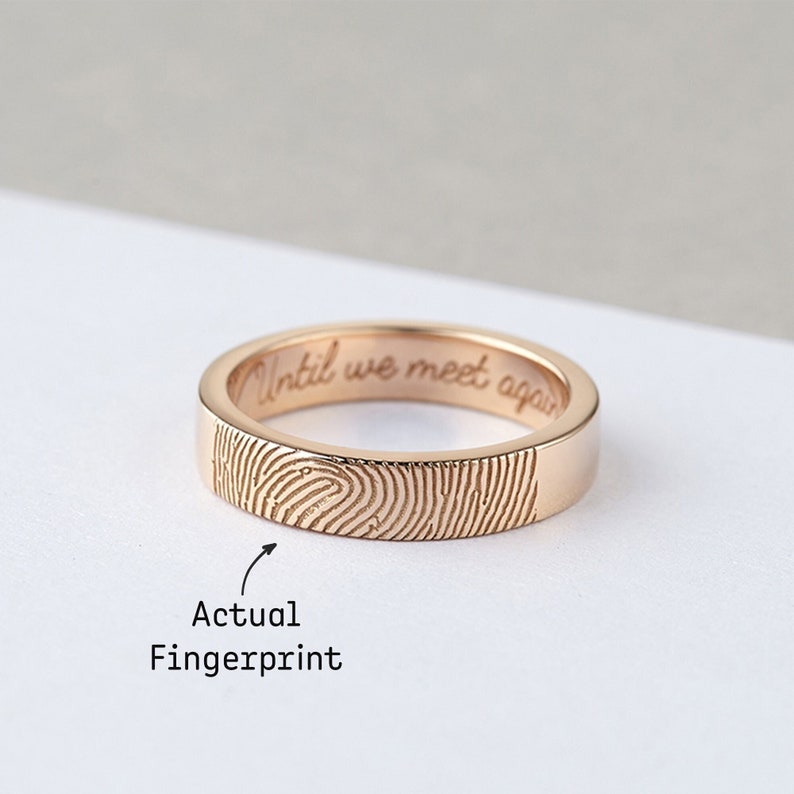 Memorial Thumbprint Ring, Fingerprint Ring, Sympathy Gift