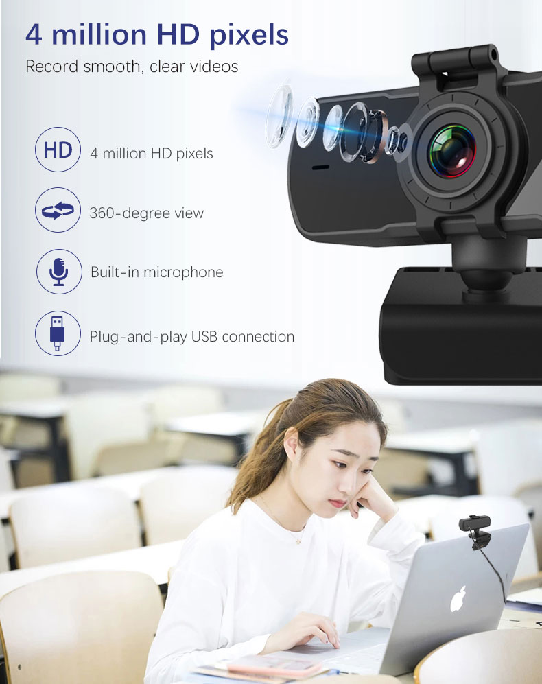 Webcam 2K Full HD 1080P Web Camera Autofocus With Microphone - Horizon Bliss