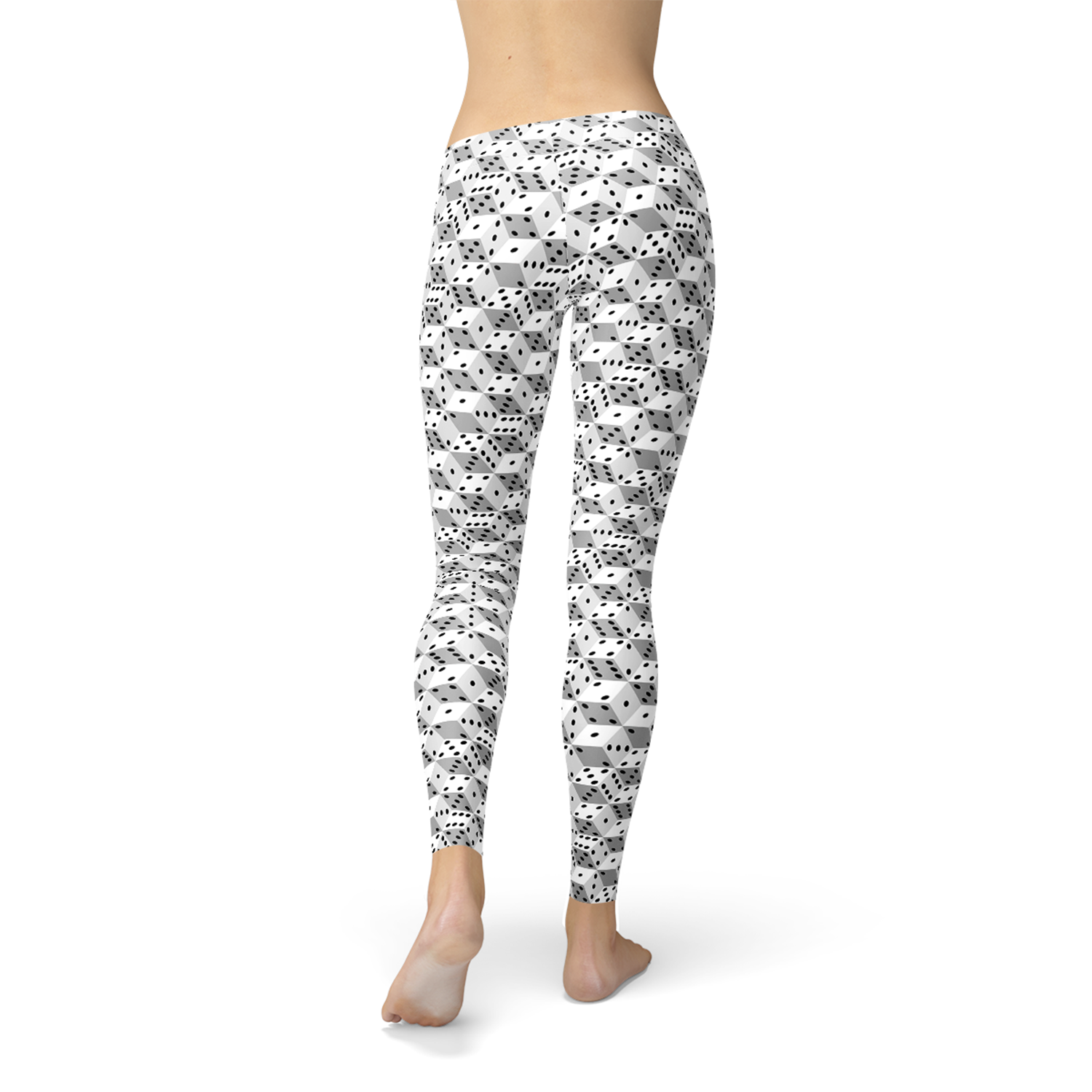 Womens Black and White Dice Leggings