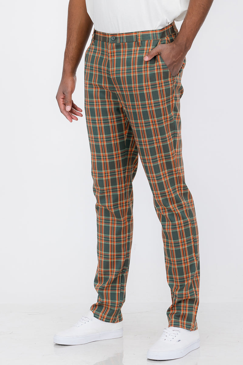 Plaid Slim Fit Trouser Pants - Horizon Bliss