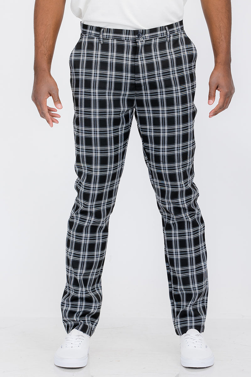 Plaid Slim Fit Trouser Pants - Horizon Bliss