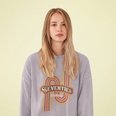 Womens Retro 70's Crewneck Sweatshirt - Horizon Bliss