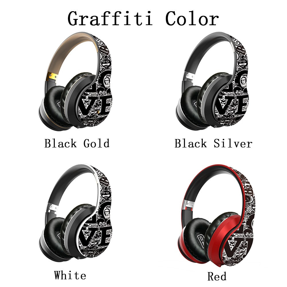 Graffiti Wireless Headsets Bluetooth Stereo Headphones With Microphone