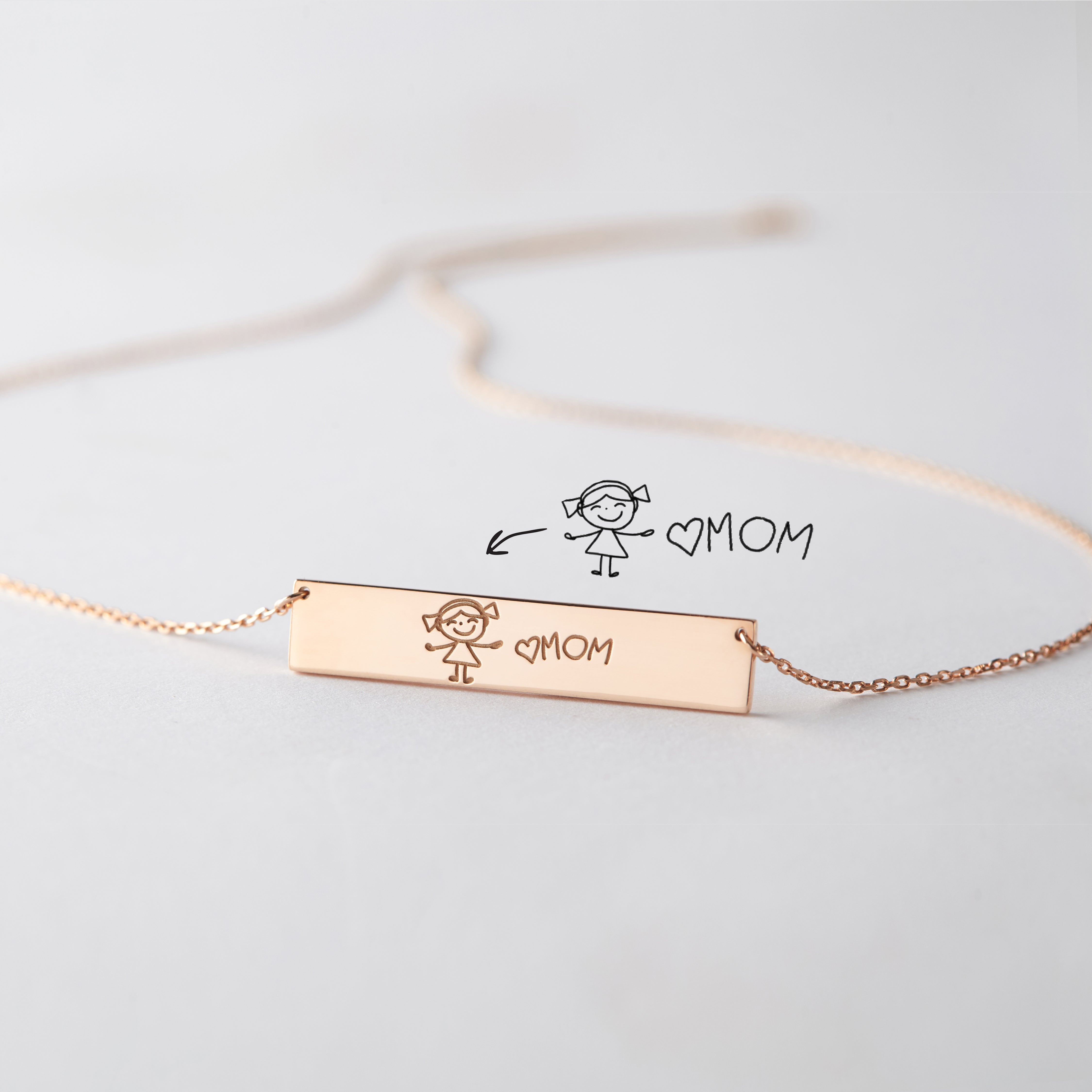 Custom Handwritten Necklace Engraved Handwriting Jewelry - Horizon Bliss