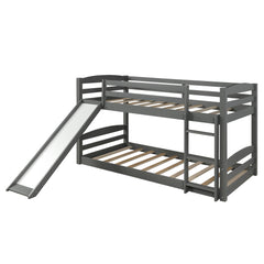 Twin over Twin Low Bunk Bed with Slide and Ladder - Horizon Bliss