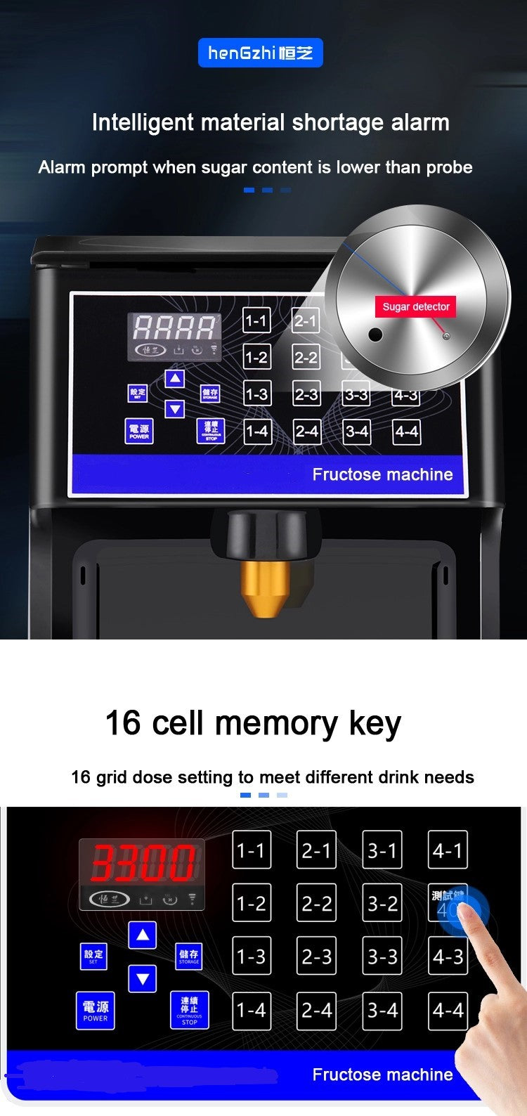 Automatic Sugar Syrup Dispenser 16 Grid Fructose Quantitative Machine - Horizon Bliss