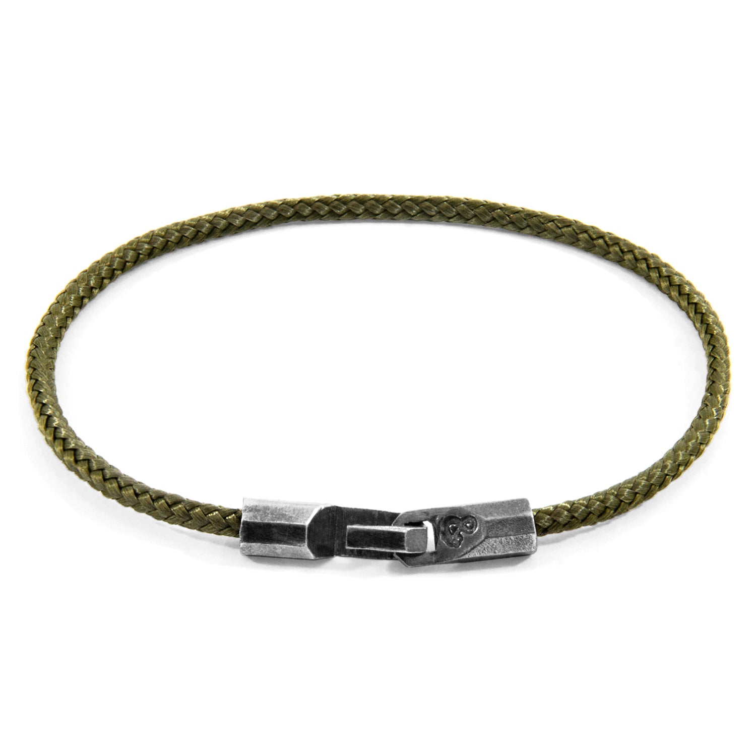 Khaki Green Talbot Silver and Rope Bracelet - Horizon Bliss