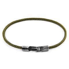 Khaki Green Talbot Silver and Rope Bracelet - Horizon Bliss