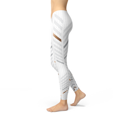 Womens White Stripes Leggings - Horizon Bliss